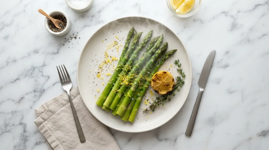 fresh steamed asparagus